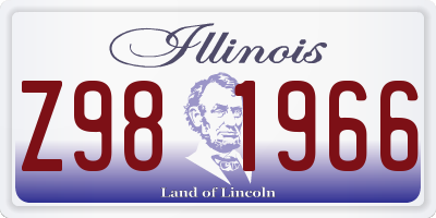 IL license plate Z981966
