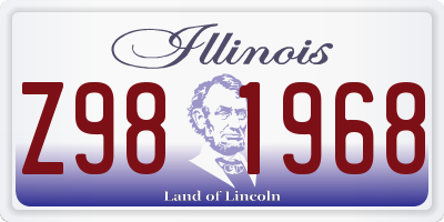 IL license plate Z981968