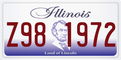 IL license plate Z981972