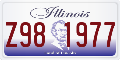 IL license plate Z981977