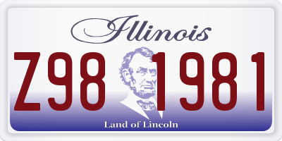 IL license plate Z981981