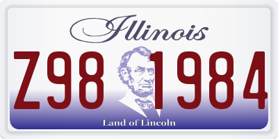 IL license plate Z981984