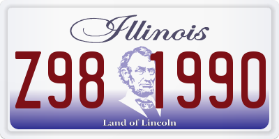 IL license plate Z981990