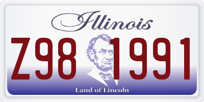 IL license plate Z981991