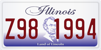 IL license plate Z981994