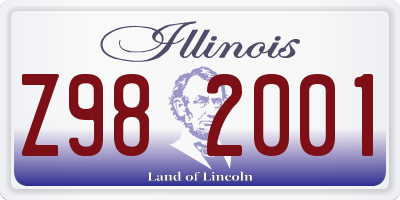 IL license plate Z982001