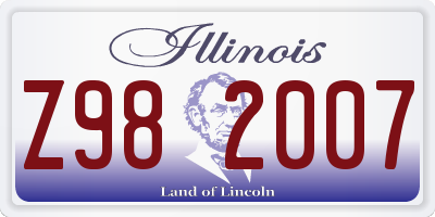 IL license plate Z982007