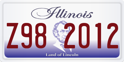 IL license plate Z982012