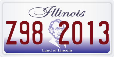 IL license plate Z982013