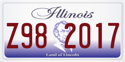 IL license plate Z982017