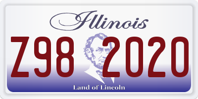 IL license plate Z982020