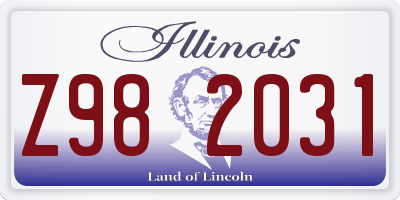 IL license plate Z982031