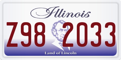 IL license plate Z982033