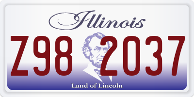 IL license plate Z982037