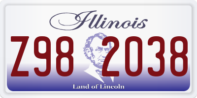 IL license plate Z982038