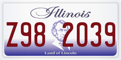 IL license plate Z982039