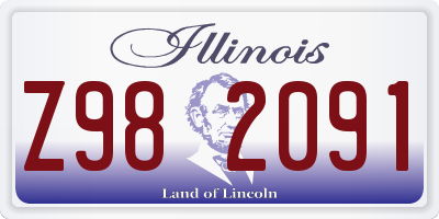 IL license plate Z982091