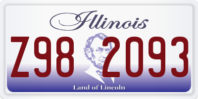 IL license plate Z982093