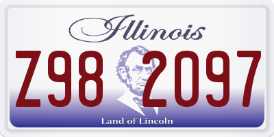IL license plate Z982097