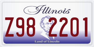 IL license plate Z982201