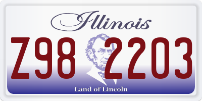 IL license plate Z982203