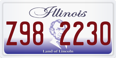 IL license plate Z982230