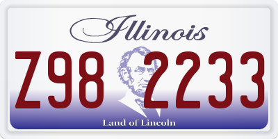 IL license plate Z982233