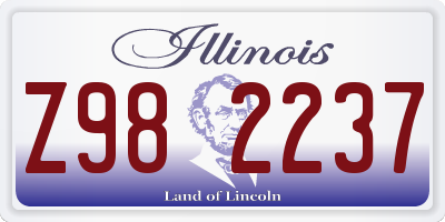 IL license plate Z982237