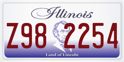 IL license plate Z982254