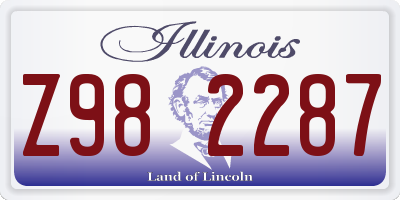 IL license plate Z982287
