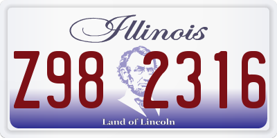 IL license plate Z982316