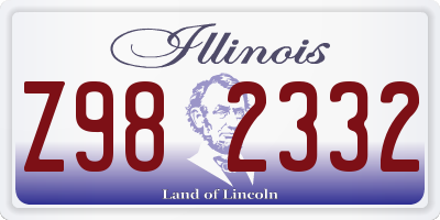 IL license plate Z982332
