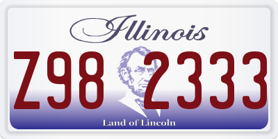 IL license plate Z982333