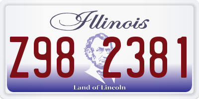 IL license plate Z982381