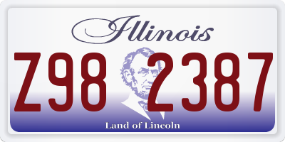 IL license plate Z982387
