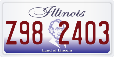 IL license plate Z982403