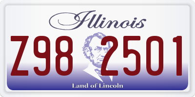 IL license plate Z982501