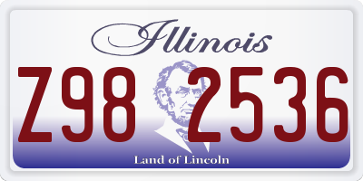 IL license plate Z982536