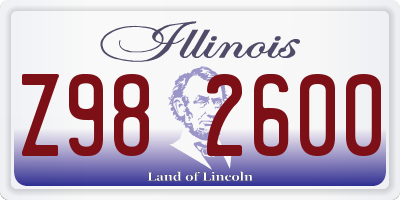 IL license plate Z982600