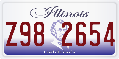 IL license plate Z982654