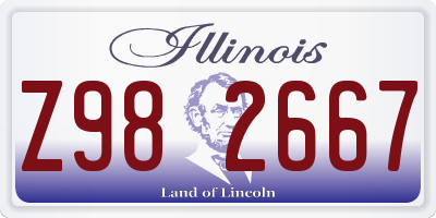 IL license plate Z982667