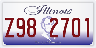 IL license plate Z982701