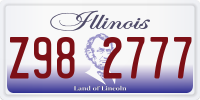IL license plate Z982777