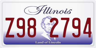 IL license plate Z982794