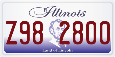 IL license plate Z982800