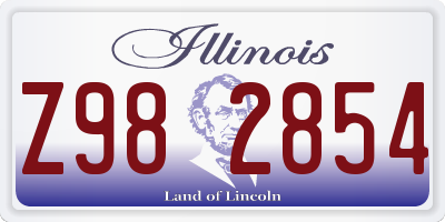 IL license plate Z982854