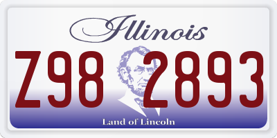 IL license plate Z982893