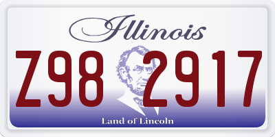 IL license plate Z982917