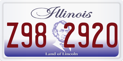 IL license plate Z982920
