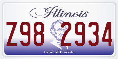 IL license plate Z982934